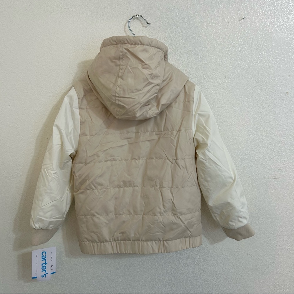 Carters Girl Toddler Jacket 4T Hooded Fleece Lined Full Zip Water Resistant - Picture 6 of 7
